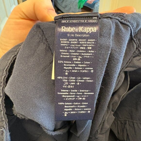 NWT Robe di Kappa Men’s Navy Blue Linen Short Size S (44 euro) - Picture 9 of 9